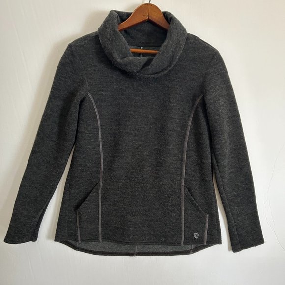 Kuhl Sweaters - Kuhl Athena Pullover Quilted Cowl Neck Sweater Wool Blend Grey Womens Size Small